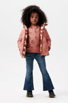 Meisjes Girls Jacket Nieuwaal reversible van Noppies in de kleur Cedar Wood in maat 128.