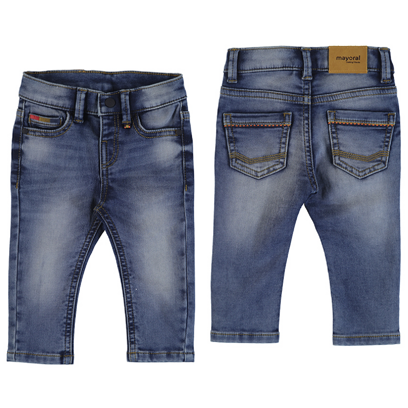 jongens Soft Denim Pants van Mayoral in de kleur Zwart in maat 86.