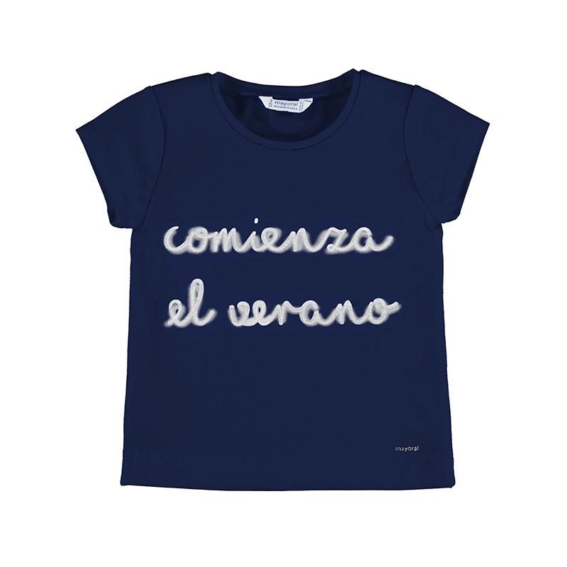 Mayoral Meisje t-shirt met tule tekst 3006