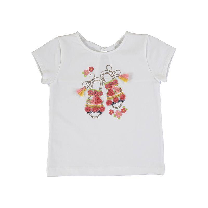 Meisjes S/s t-shirt                   van Mayoral in de kleur White      in maat 128.