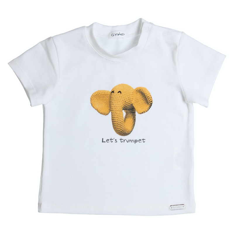 Baby jongens T-SHIRT - ELEPHANT - AEROMAX - van Gymp in de kleur Wit in maat 86.