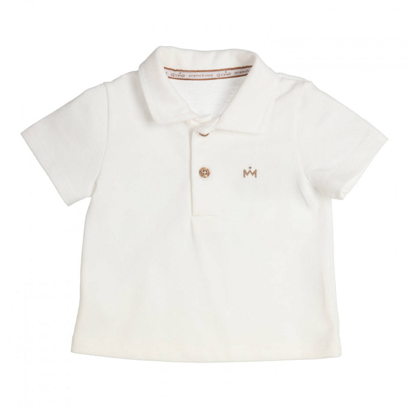 Jongens Polo Pikachu van Gymp in de kleur White - Beige in maat 86.