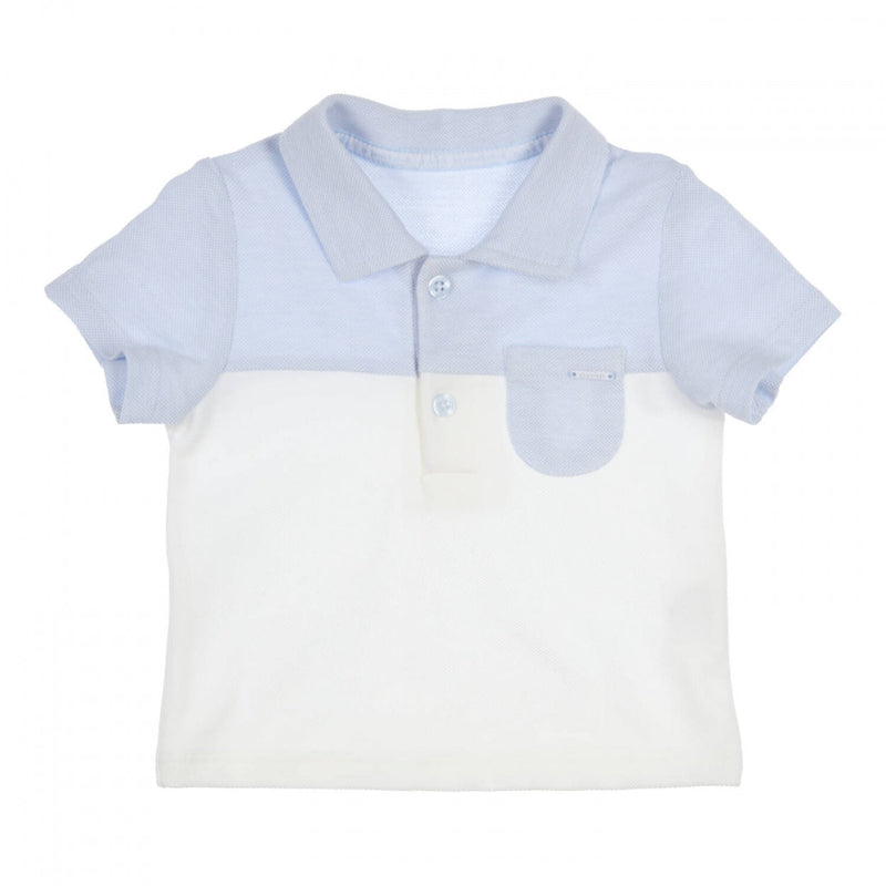 Jongens Polo Carlo van Gymp in de kleur Light Blue - White in maat 86.