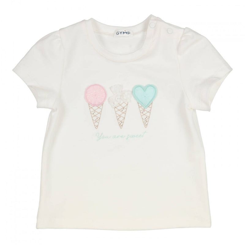 Meisjes T-shirt Aerobic van Gymp in de kleur Off White in maat 86.
