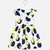Meisjes Printed dress van Mayoral in de kleur Navy       in maat 128.