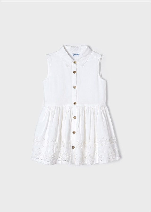 Mayoral Embroidered poplin dress