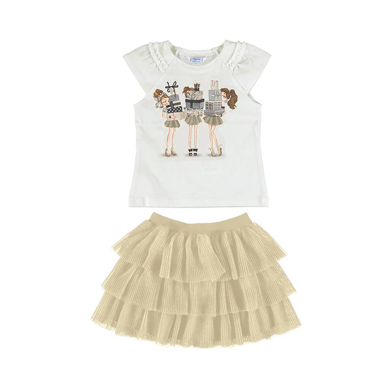 Mayoral Set: tule skirt + t-shirt
