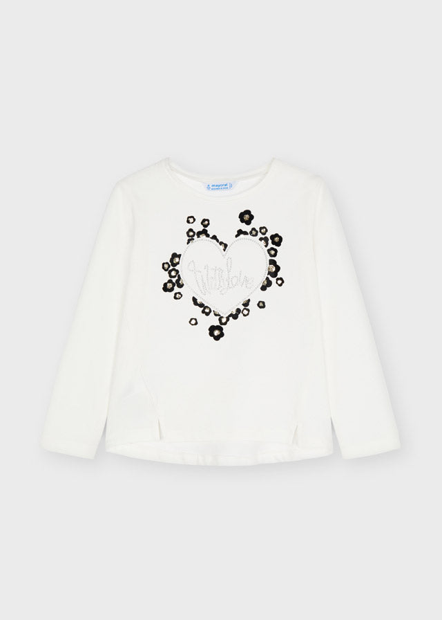 Mayoral Hearts l/s flock t-shirt