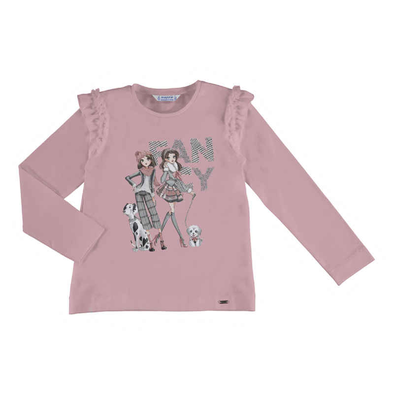 meisjes Longsleeve Doll Shirt van Mayoral in de kleur Grijs in maat 128.