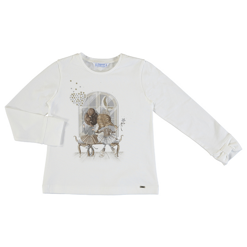 meisjes Longsleeve T-Shirt van Mayoral in de kleur Grijs in maat 128.