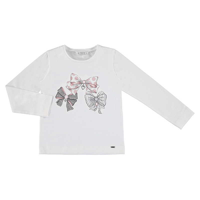 meisjes Longsleeve Graphic T-Shirt van Mayoral in de kleur Beige in maat 128.