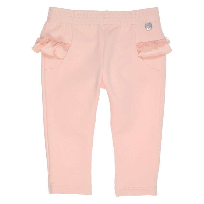 Babys PANTALON - FLOUNCES AND LACE - van Gymp in de kleur VIEUX-ROSE in maat 86.