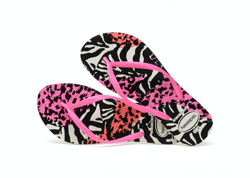 Havaianas Slim Animals White/Shocking Pink/Shocking Pink