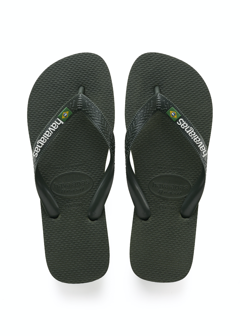 Unisexs Brasil Logo Green Olive  van Havaianas in de kleur Olijf in maat 41, 42.