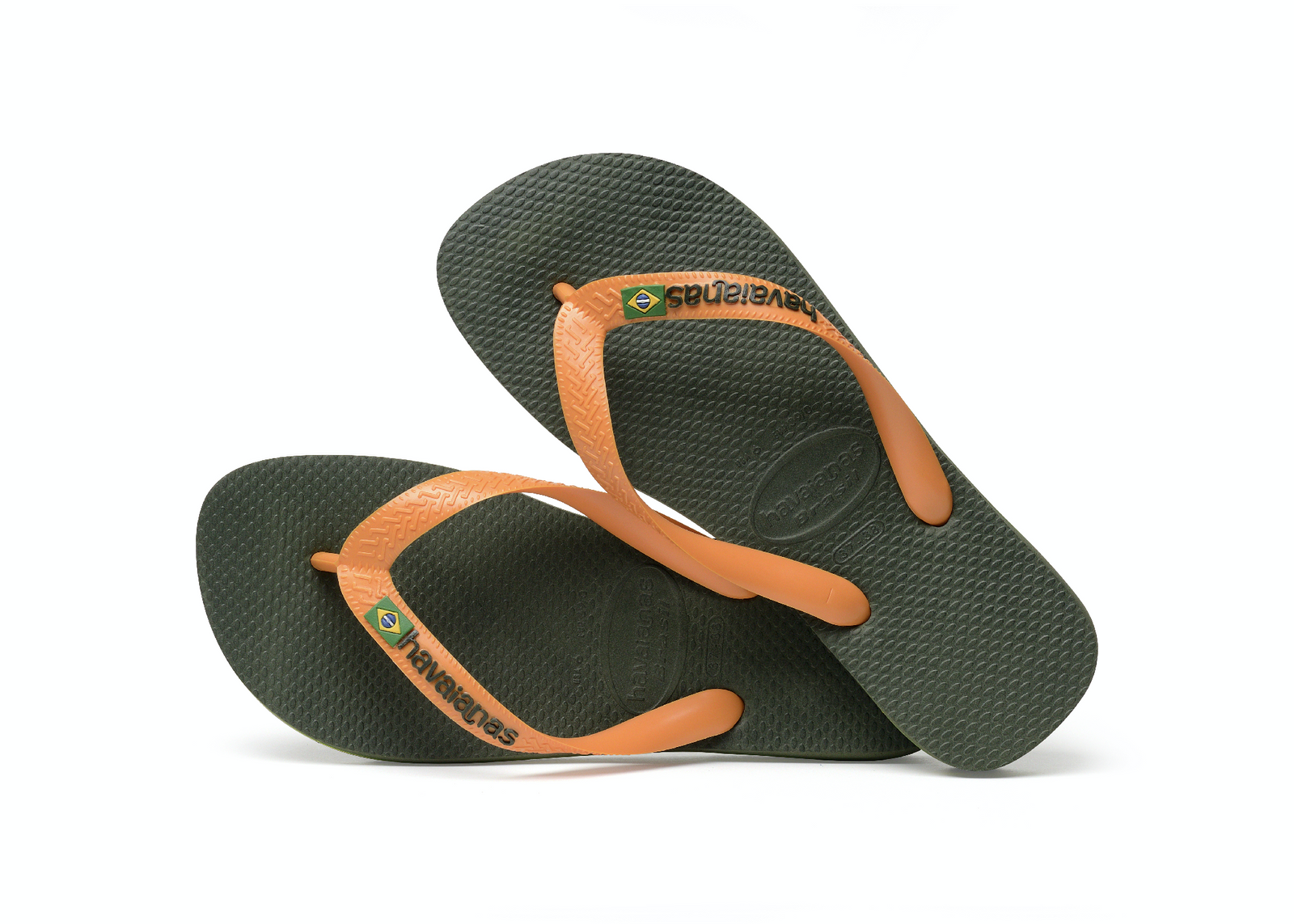 Havaianas Brasil Logo Green Olive/Vibrant Orange