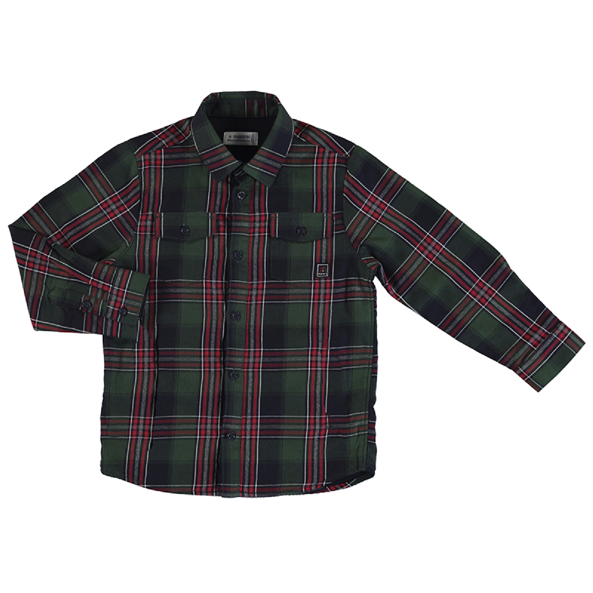 jongens Plaid Twill Undershirt van Mayoral in de kleur Rood in maat 128.