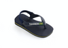 Unisexs Baby Brasil Logo Ii Navy Blue/Citrus Yellow  van Havaianas in de kleur Navy in maat 25, 26.