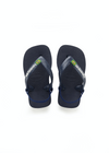 Unisexs Baby Brasil Logo Ii Navy Blue/Citrus Yellow  van Havaianas in de kleur Navy in maat 25, 26.