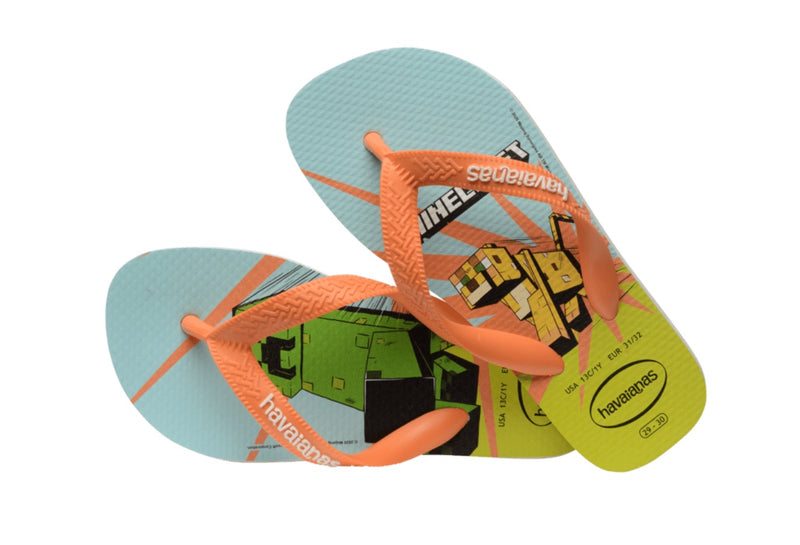 Havaianas KIDS MINECRAFT WHITE/CORAL