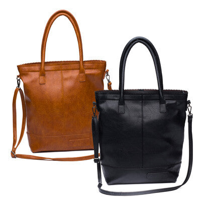 Zebra Natural bag kartel met rits - black / camel