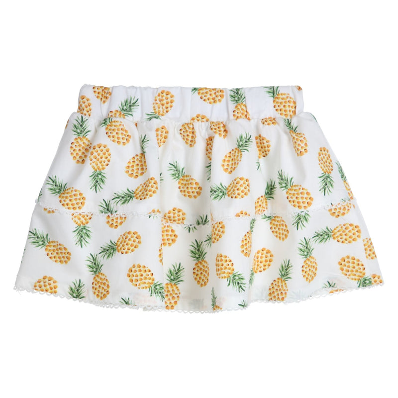 Meisjes ROK - PICOT STITCHES - FRUTTI  van Gymp in de kleur WIT/ORANJE in maat 86.