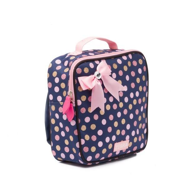 meisjes Rugzakje Wild Dots - Blue met strikje van Zebra in de kleur blauw in maat 0.