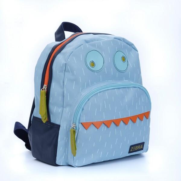 jongens Rugzak Boys - Monster Blue van Zebra in de kleur licht blauw in maat 0.