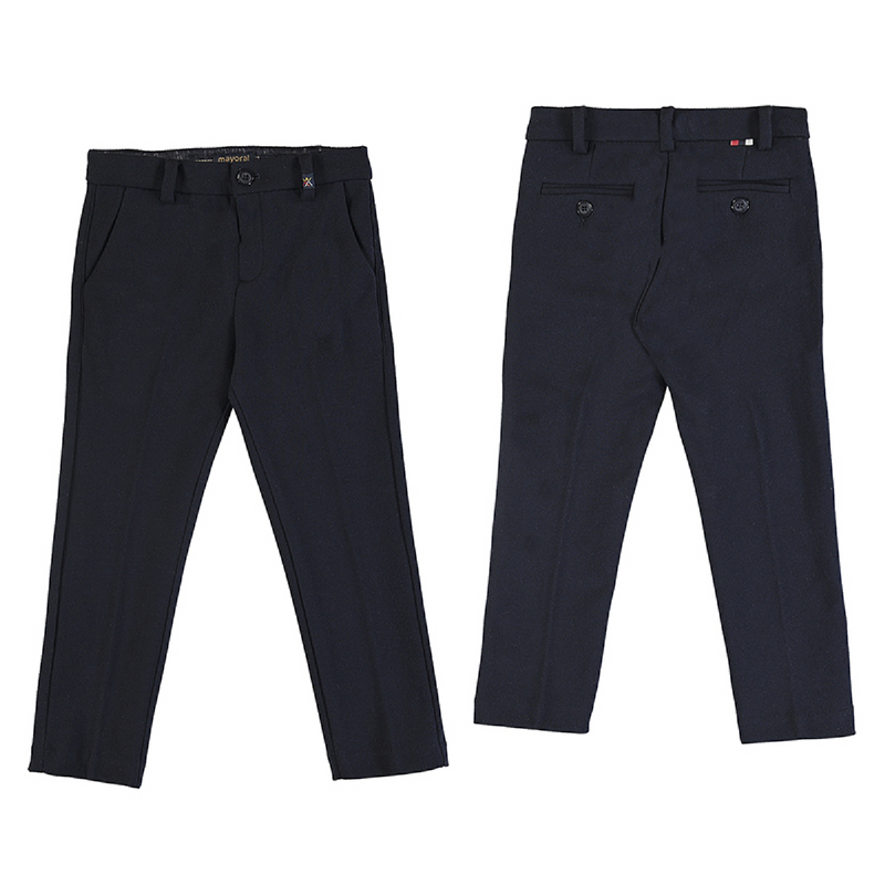 jongens Dressy Pants van Mayoral in de kleur Donkerblauw in maat 128.