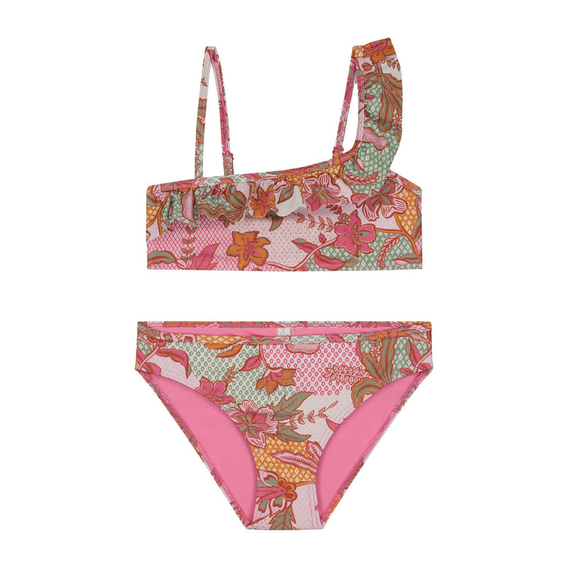 Meisjes batik one shoulder scoop top bikini van Shiwi in de kleur Multi colour in maat 176.