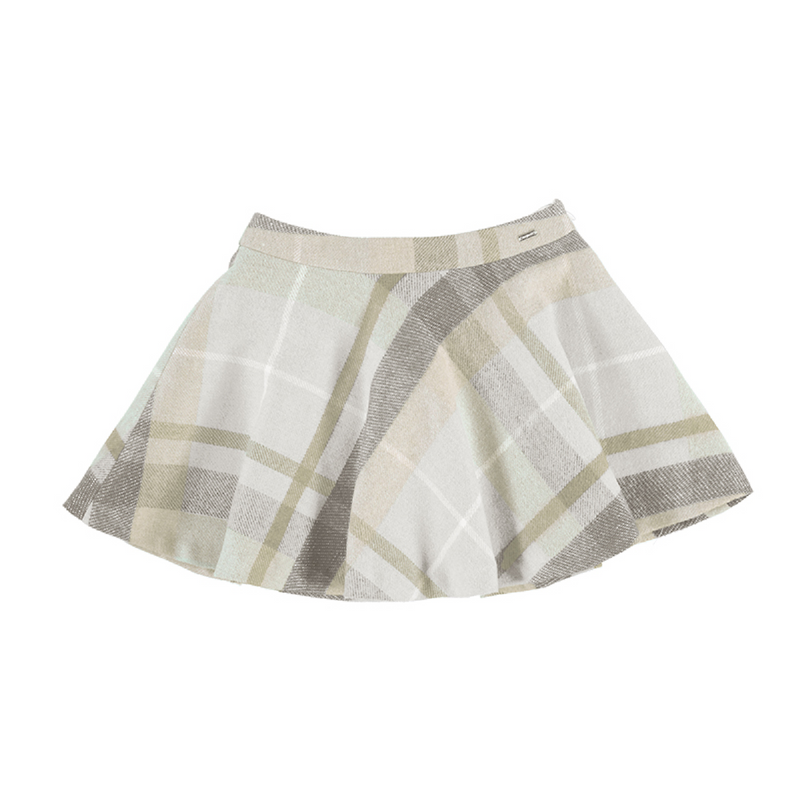 meisjes Plaid Lurex Skirt van Mayoral in de kleur Zilver in maat 128.