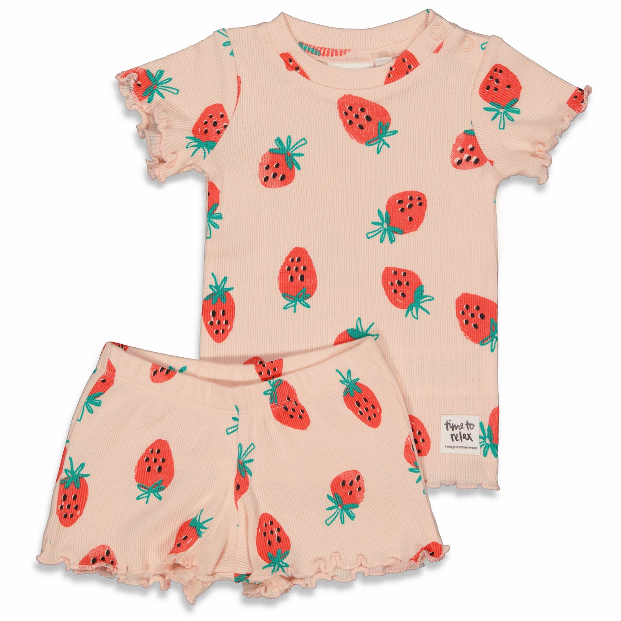 Meisjes Suzy Strawberry - Premium Summerwear by FEETJE van Feetje in de kleur Roze in maat 86.