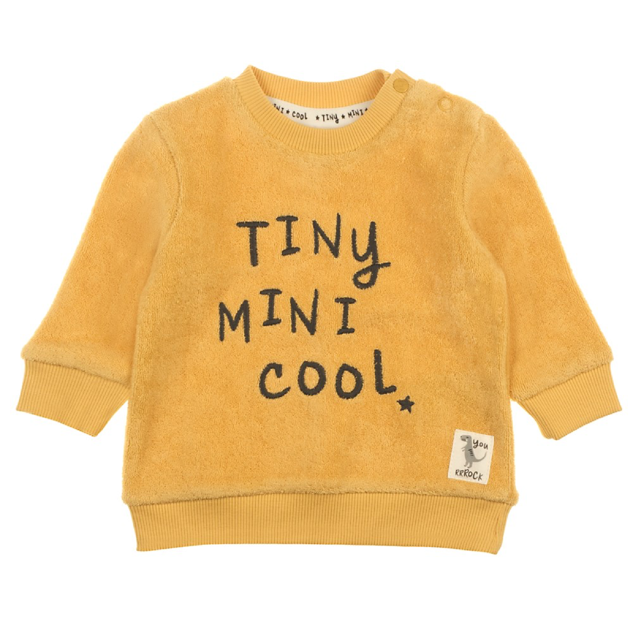 Jongens Sweater Tiny - Dino van Feetje in de kleur Geel in maat 68.