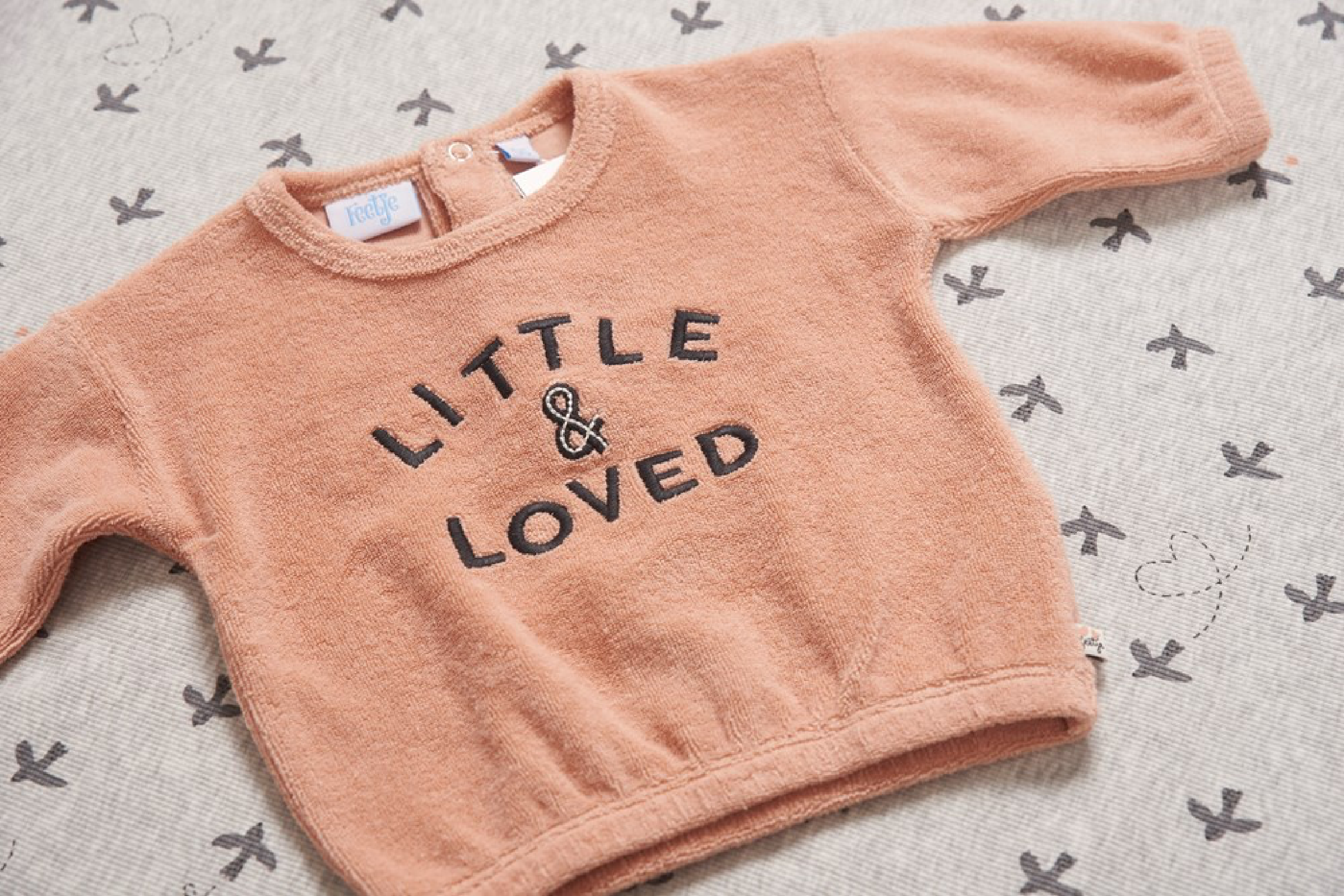 Meisjes Sweater - Little and Loved van Feetje in de kleur Roze in maat 68.