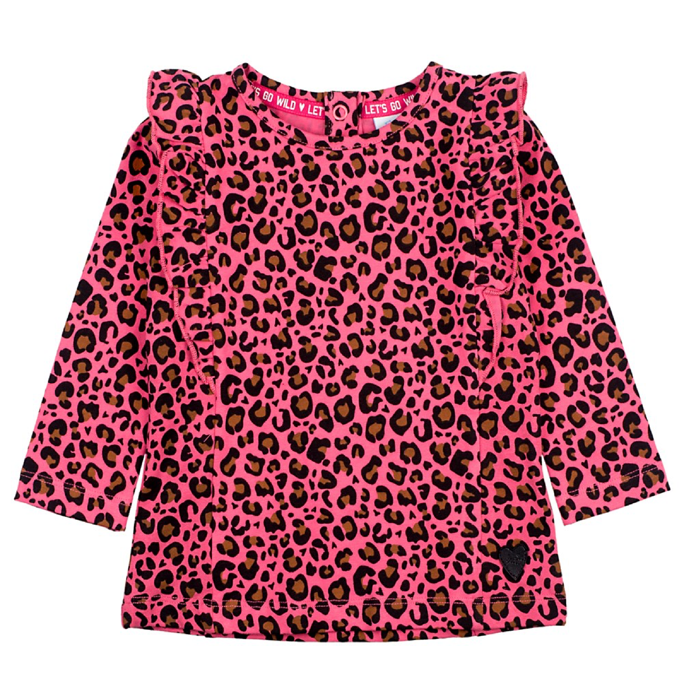 Meisjes Longsleeve AOP - Animal Attitude van Feetje in de kleur Roze in maat 86.