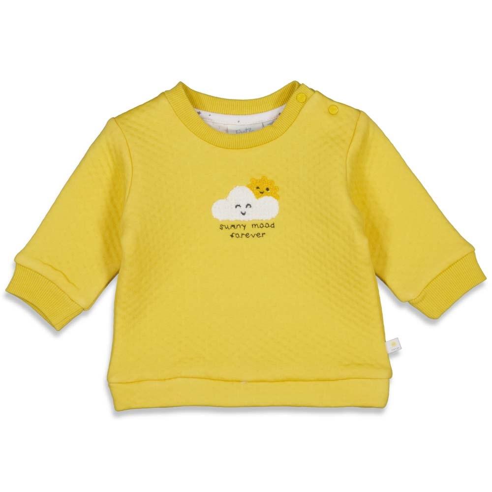 Unisexs Sweater - Sunny Mood van Feetje in de kleur Geel in maat 62.