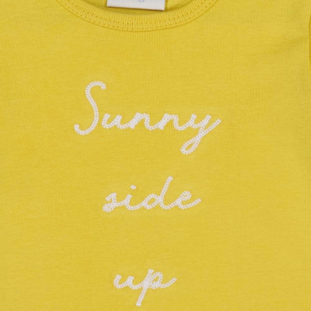 Unisexs Longsleeve Sunny Side - Sunny Mood van Feetje in de kleur Geel in maat 62.