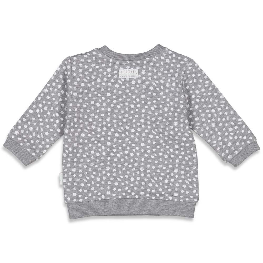 Unisexs Sweater AOP - Animal Friends van Feetje in de kleur Grijs melange in maat 62.