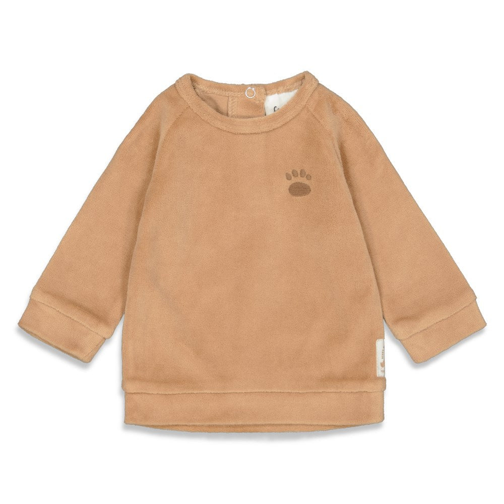Jongens Sweater - Beary Nice van Feetje in de kleur Zand in maat 68.