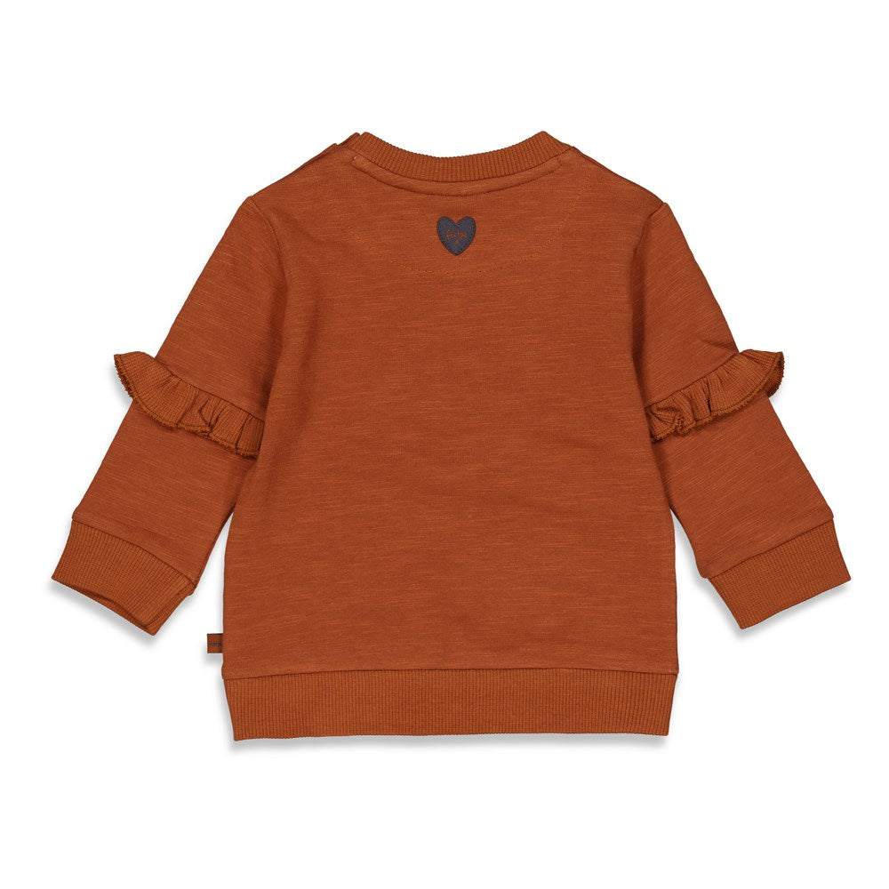 Meisjes Sweater - Wild van Feetje in de kleur Bruin in maat 86.