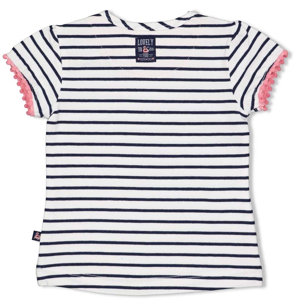 Meisjes T-shirt streep - Seaside Kisses van Feetje in de kleur Wit in maat 86.