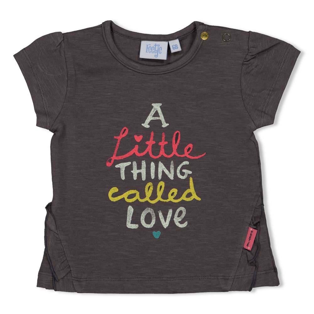 Meisjes T-shirt - Little Thing Called Love van Feetje in de kleur Antraciet in maat 86.