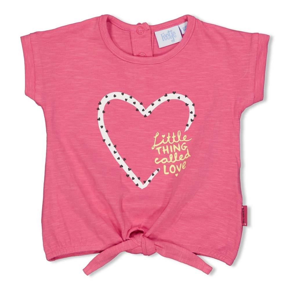 Meisjes T-shirt It's Nice - Little Thing Called Love van Feetje in de kleur Roze in maat 86.