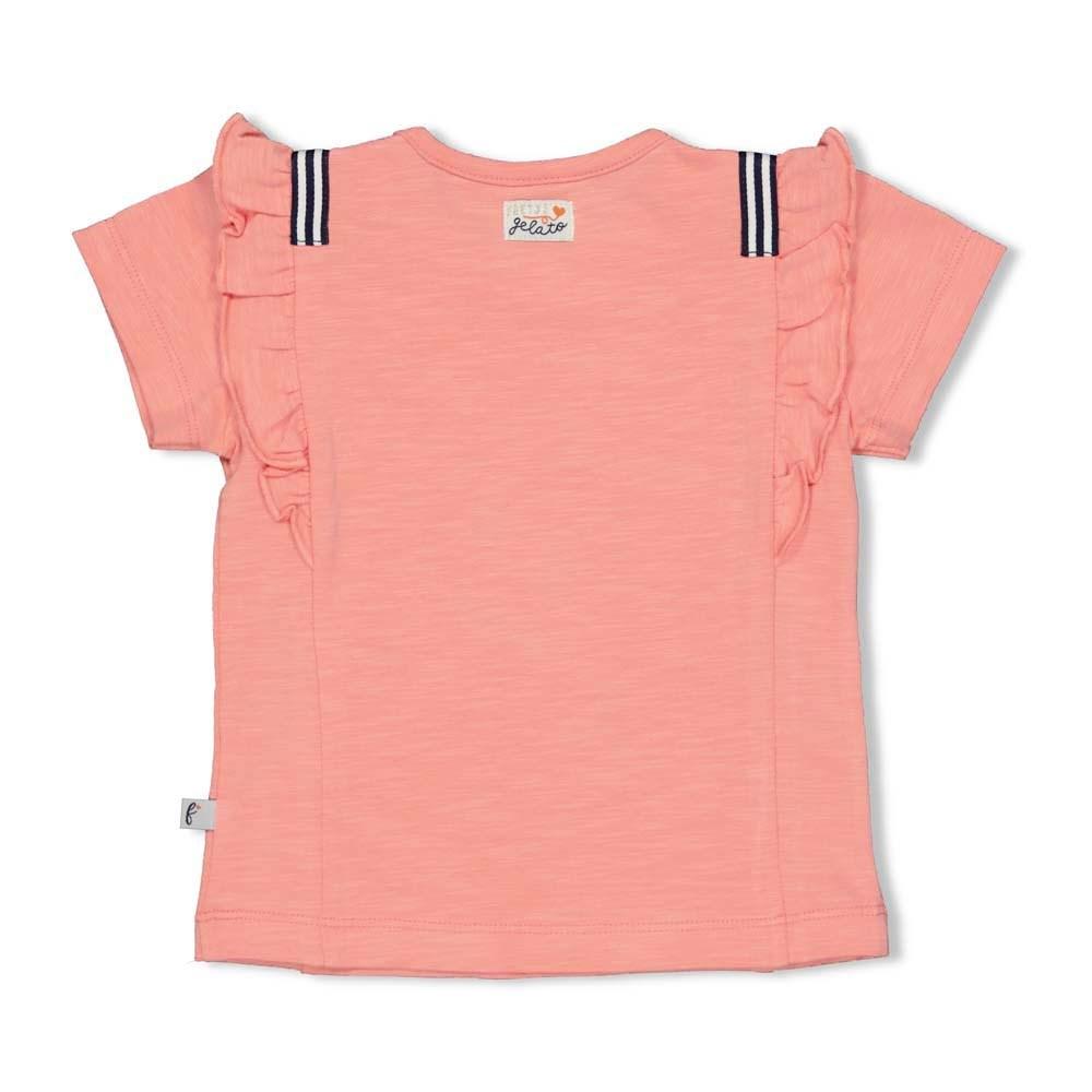 Meisjes T-shirt - Sweet Gelato van Feetje in de kleur Koraal in maat 86.