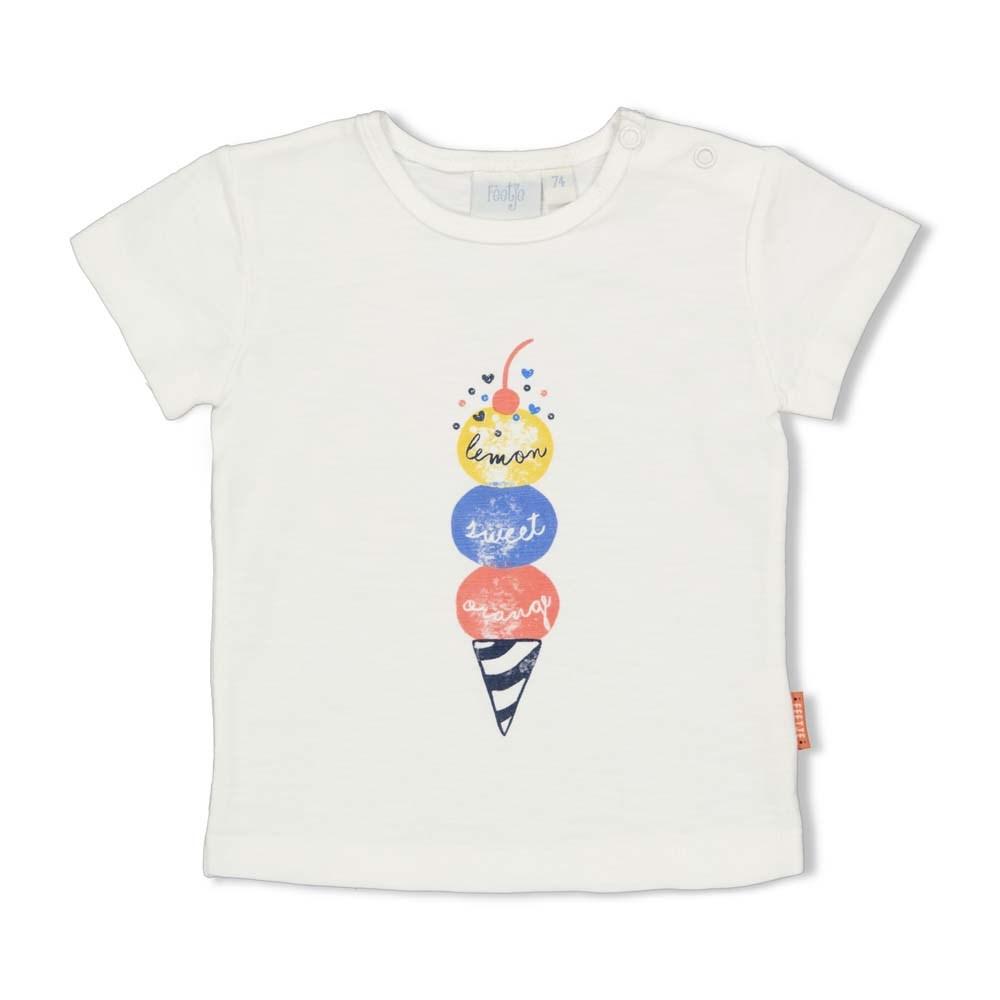 Meisjes T-shirt - Sweet Gelato van Feetje in de kleur Offwhite in maat 86.
