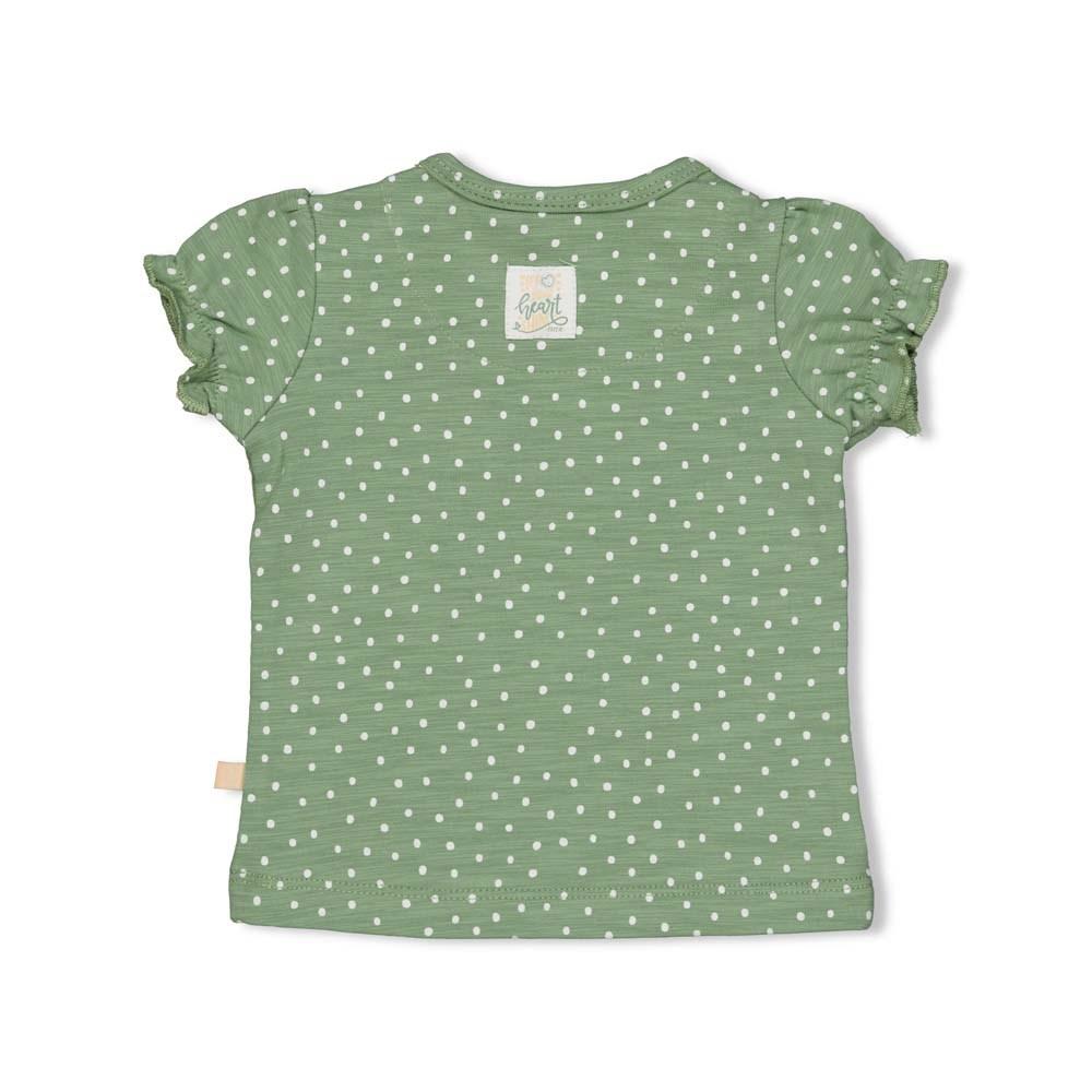 Meisjes T-shirt Shine - Hearts van Feetje in de kleur Groen in maat 68.