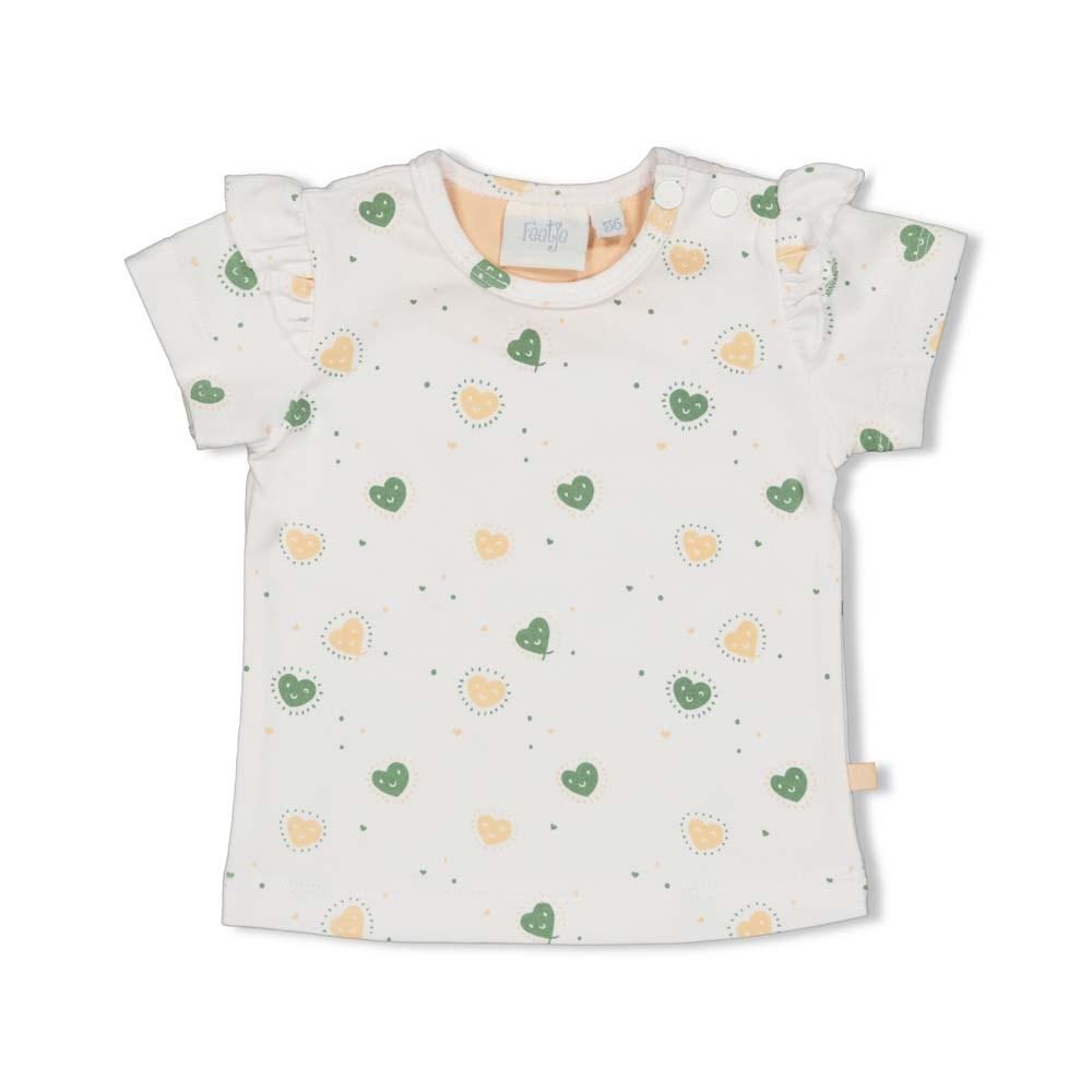 Meisjes T-shirt AOP - Hearts van Feetje in de kleur Wit in maat 68.