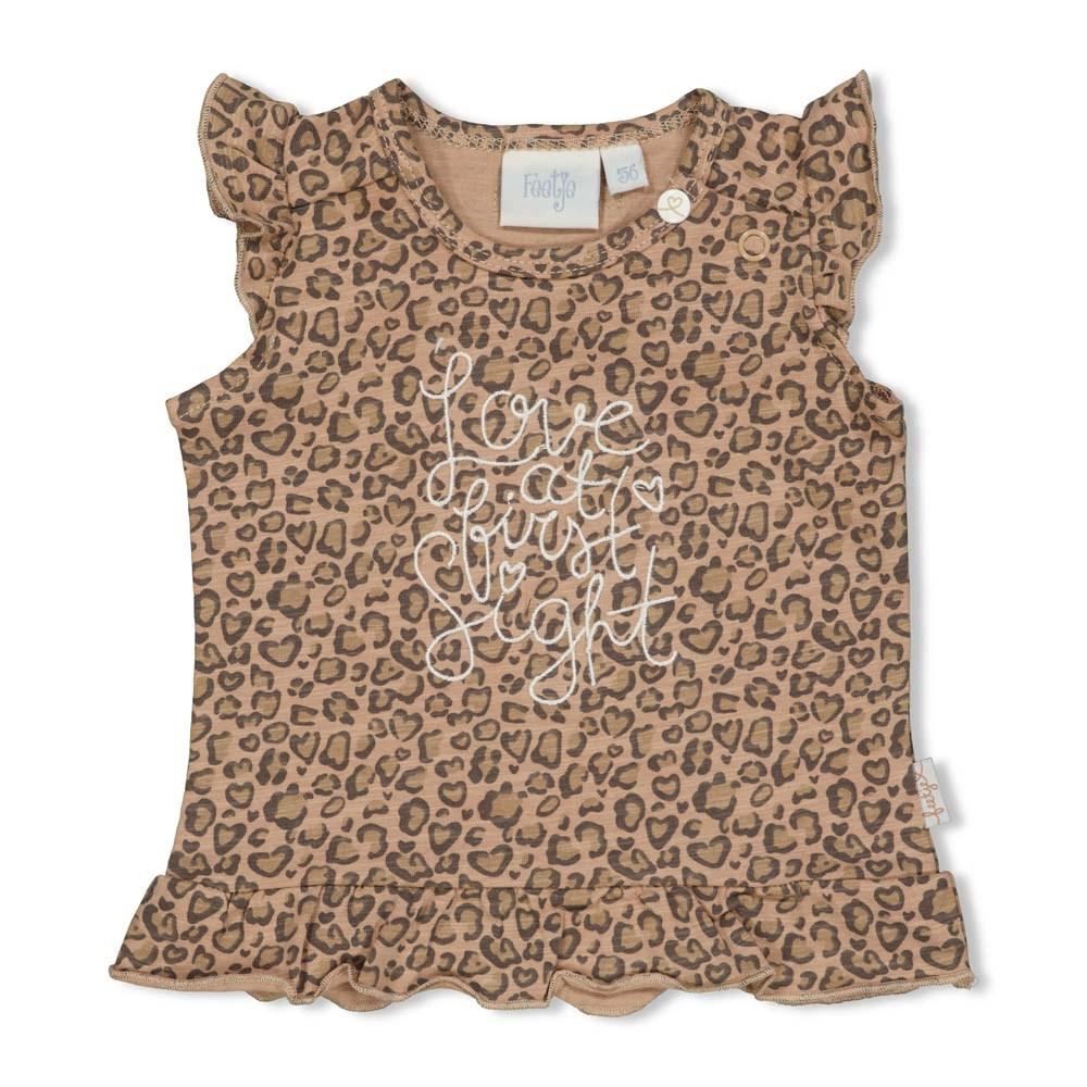 Meisjes T-shirt AOP - Panther Cutie van Feetje in de kleur Zand in maat 86.