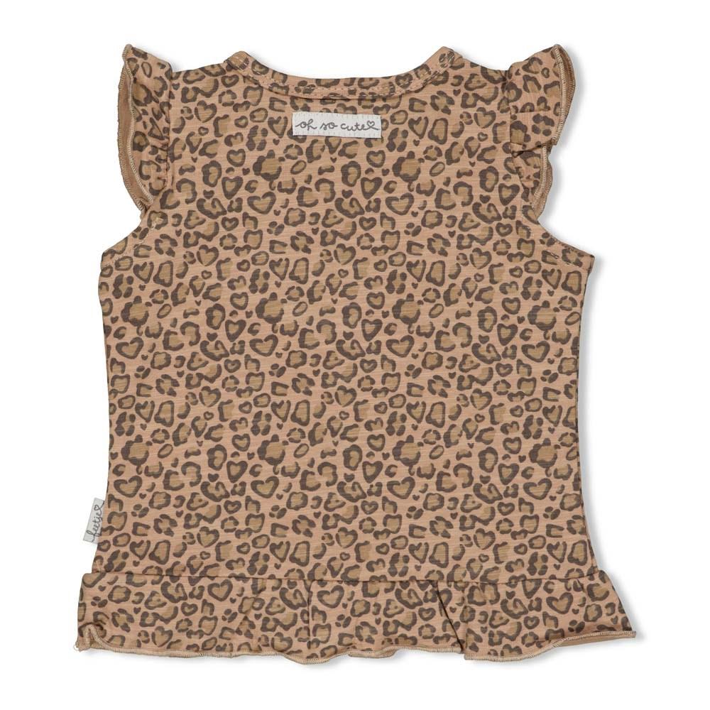 Meisjes T-shirt AOP - Panther Cutie van Feetje in de kleur Zand in maat 86.