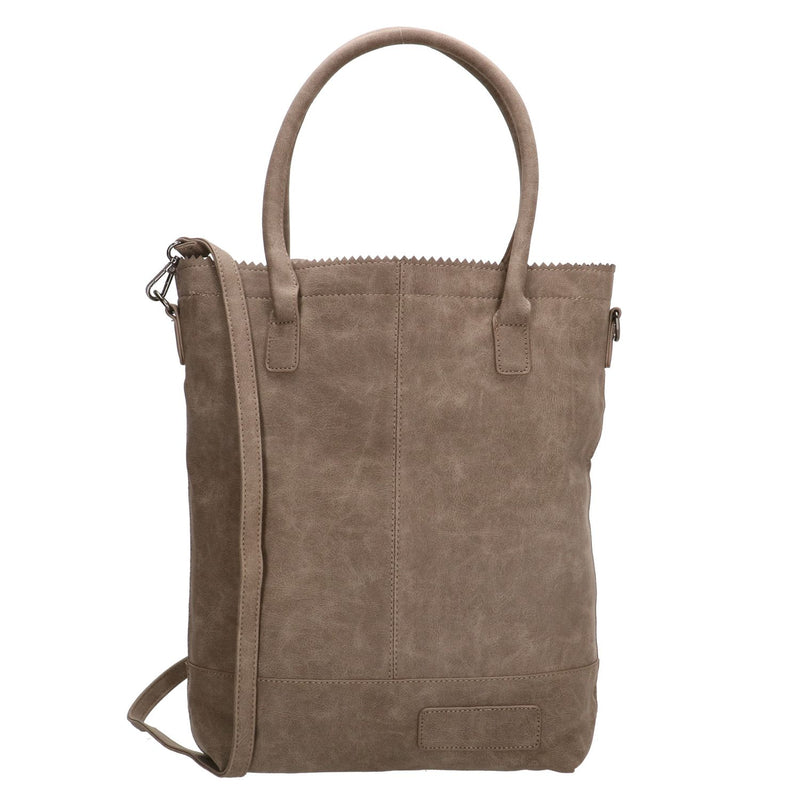 Zebra Natural bag kartel met rits - dark brown