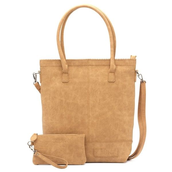 Zebra Natural bag kartel met rits - camel